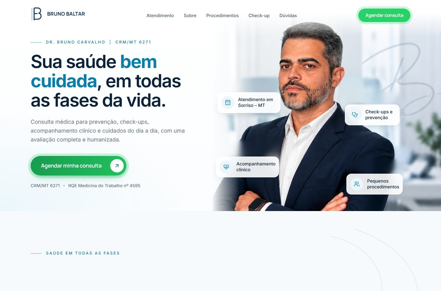Página inicial do site do Dr. Bruno Carvalho